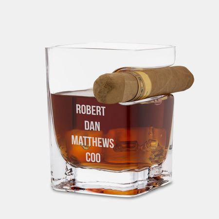 Personalized Square Cigar Glass